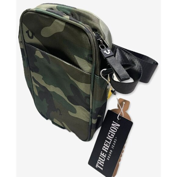 True Religion Crossbody Bag Camo Signature Woven Frank Concert Ticket Patch New - Picture 2 of 7